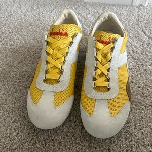 Diadora Yellow and White Sneakers